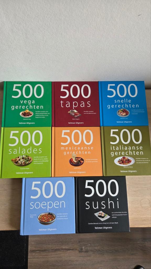 8x Veltman “500 gerechten” kookboeken set, Boeken, Ophalen of Verzenden, Zo goed als nieuw
