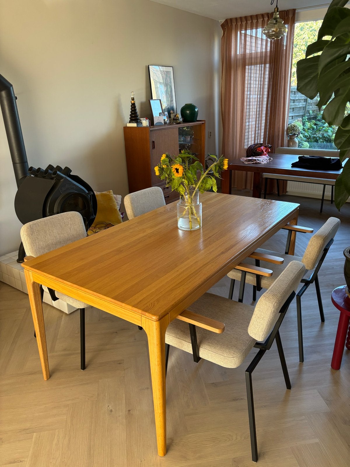 Eettafel Loods 5 - eikenhout - Zo goed als nieuw, Ophalen, 50 tot 100 cm, Zo goed als nieuw, Vijf personen of meer