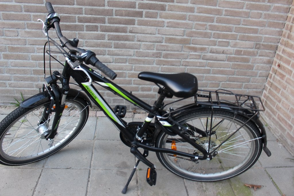 Pegasus Avanti kids Zwart groen jongens fiets., 24 inch, Velgrem, Versnellingen, Zo goed als nieuw