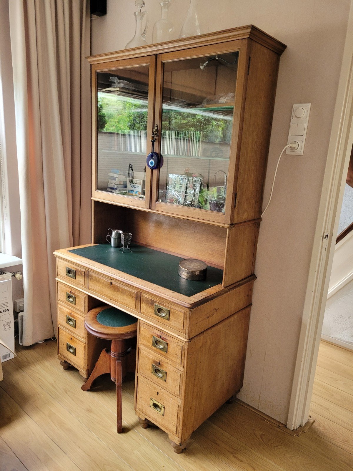 Scheepskast secretaire met kruk - UNIEK, Ophalen