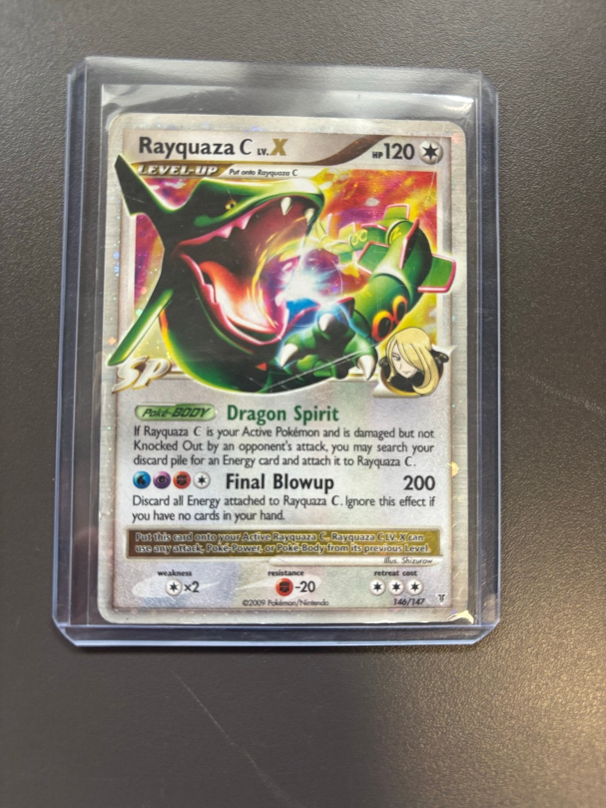 Rayquaza C Lv.X Pokémon kaart (146/147), Ophalen of Verzenden, Zo goed als nieuw, Losse kaart, Foil