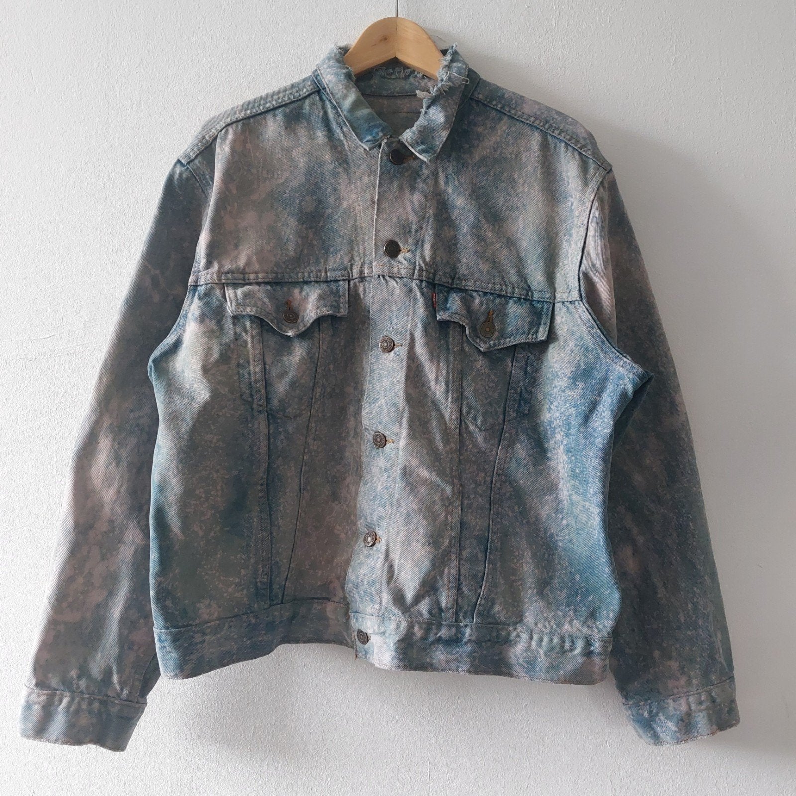 Vintage 80s Levis oversized acid wash denim jacket, Levi's, Blauw, Maat 56/58 (XL), Ophalen of Verzenden