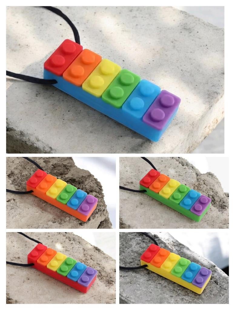 Kauw ketting regenboog blokjes, Ophalen of Verzenden, Nieuw, Overige materialen