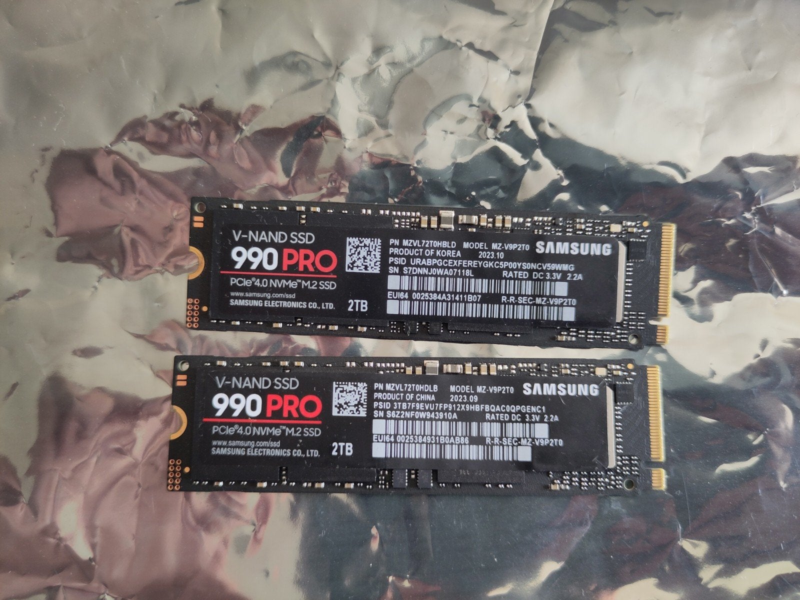 2X Samsung 990 PRO 2TB, Computers en Software, Harde schijven, Intern, 2TB, Gebruikt, Samsung 990 Pro