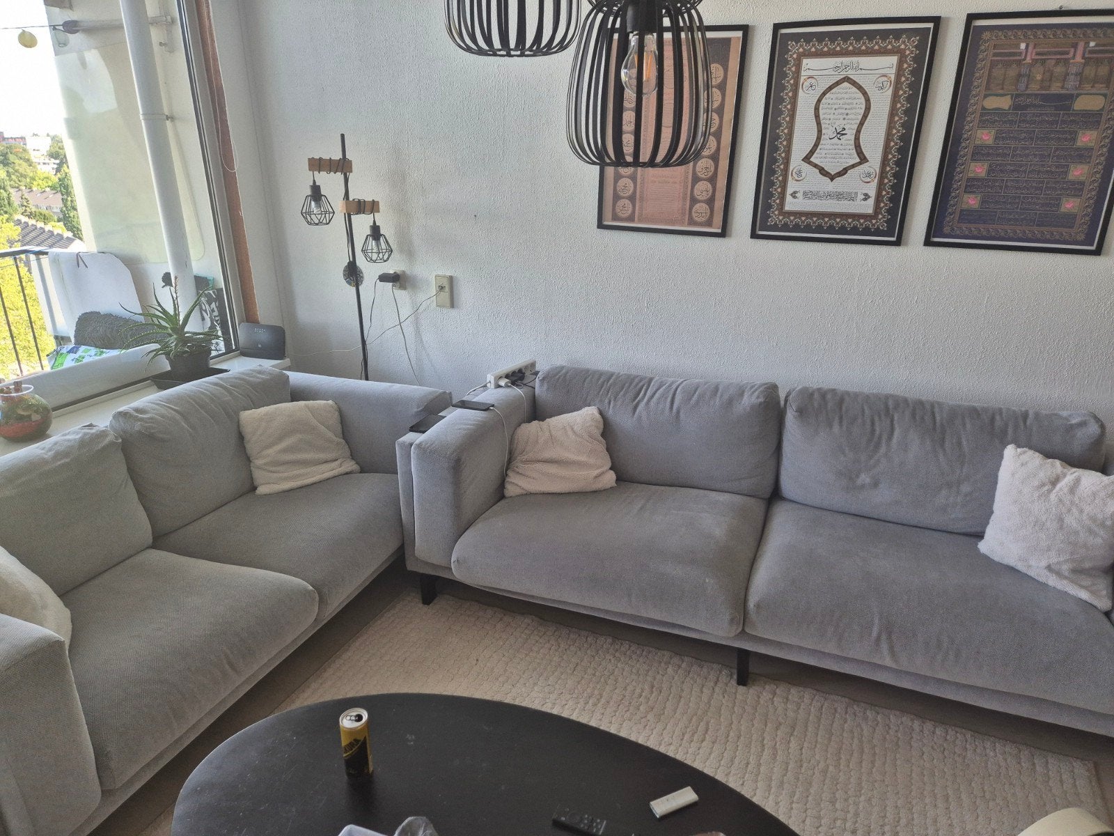 IKEA Nockeby Talymra hoezen set 3-zits en 2-zits bank, Gebruikt, Driepersoons, Ophalen of Verzenden, Rechte bank