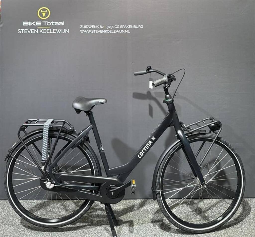 Cortina Common D57 NR3 Stadsfietsen jet black matt 7 versn, Gebruikt, Versnellingen, 56 cm of meer, Ophalen