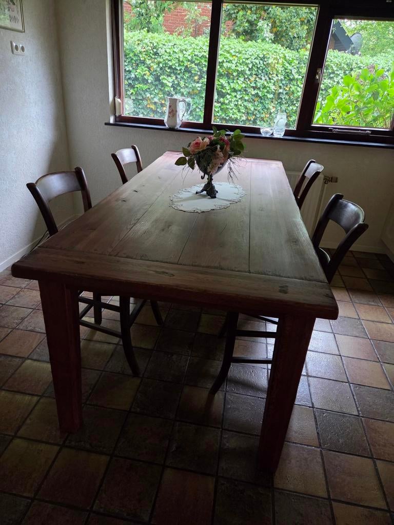 Robuuste houten eettafel - Landelijke stijl, Antiek en Kunst, Antiek | Meubels | Tafels, Ophalen