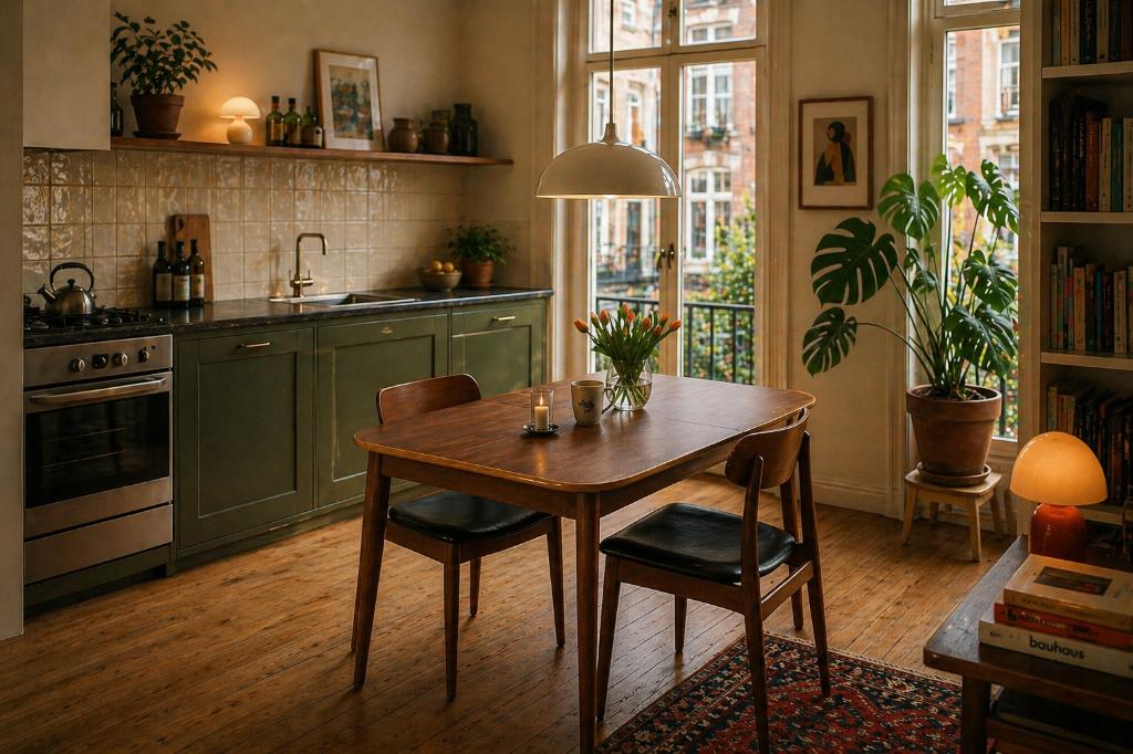 Mid-century uitschuifbare eettafel, teak fineer, Antiek en Kunst, Antiek | Meubels | Tafels, Ophalen