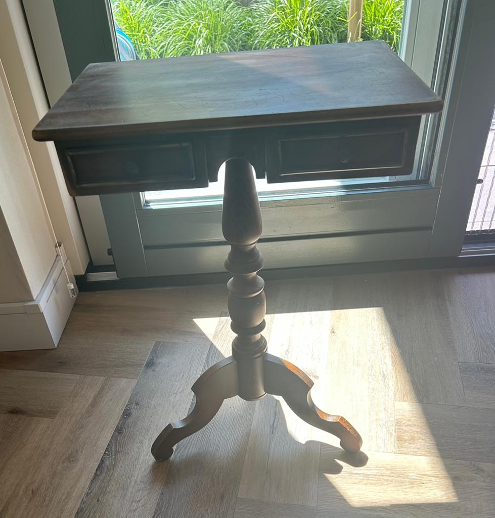 Brocante tafeltje, Huis en Inrichting, Tafels | Bijzettafels, Ophalen, Rechthoekig, Minder dan 55 cm, 60 cm of meer
