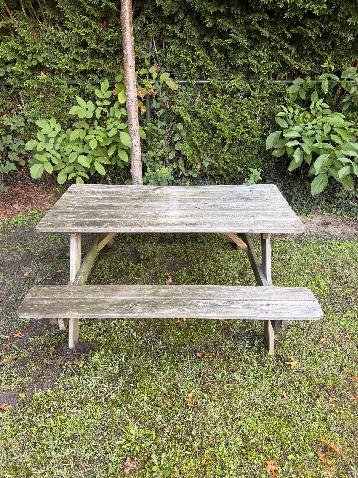 Houten picknicktafel, Tuin en Terras, Gebruikt, Rechthoekig, Hout, Ophalen