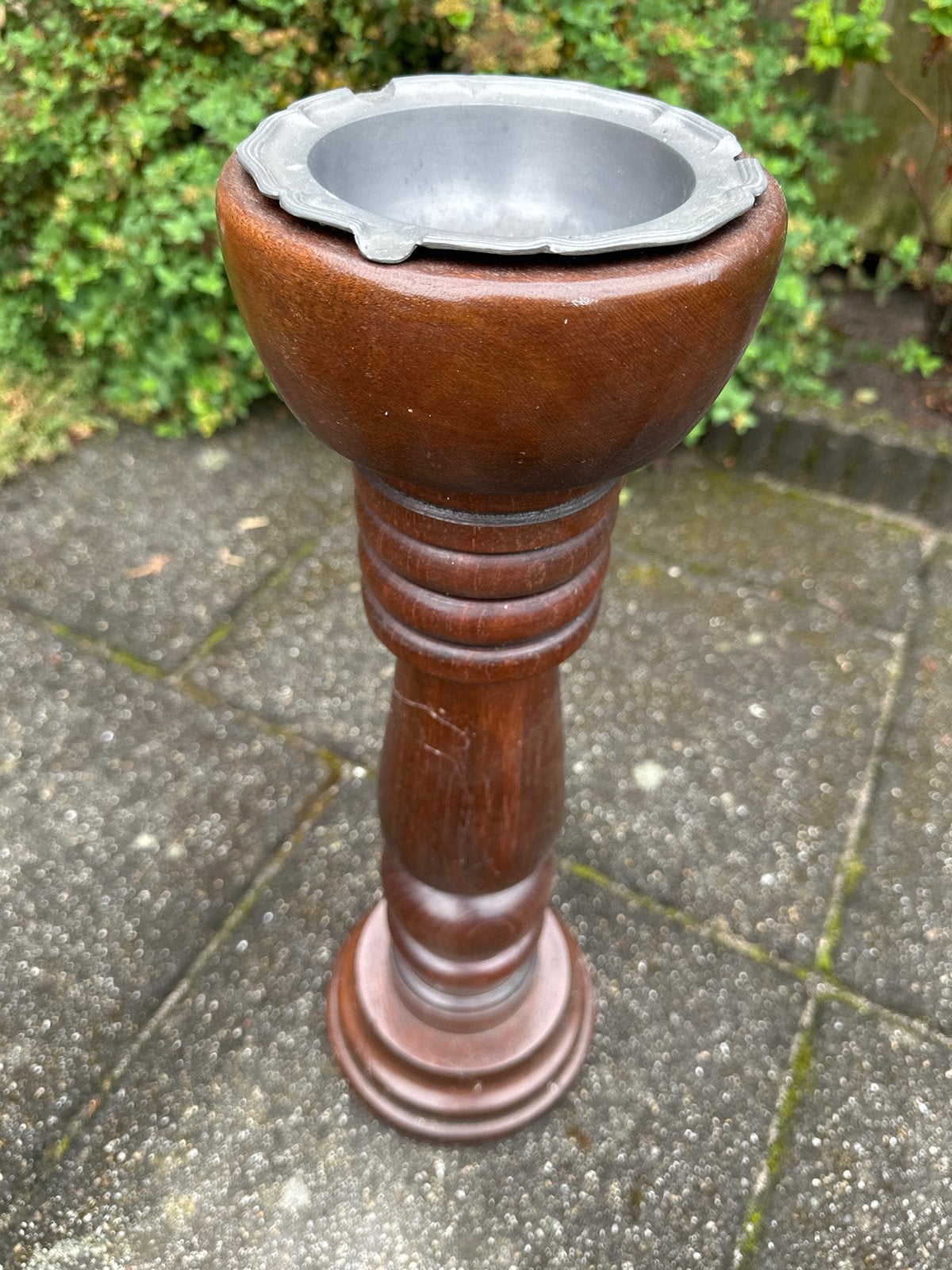 Houten standaard met asbak, Ophalen of Verzenden