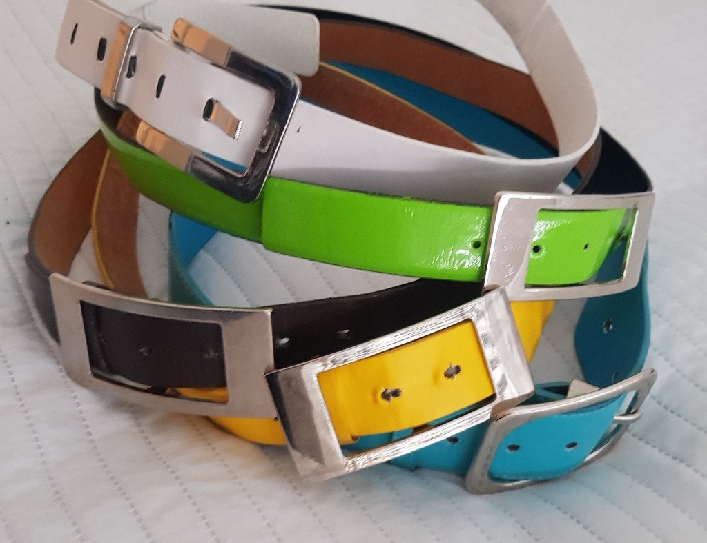 5 x neon kleur riemen dames riem wit blauw bruin groen geel, Kleding | Dames, Verzenden, Gedragen, Overige kleuren