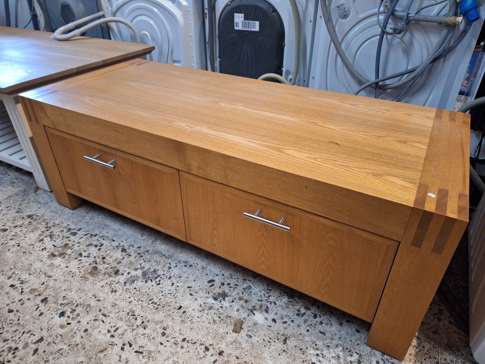 tvmeubel tvkast televisie tv kast meubels massief eiken, Ophalen, 100 tot 150 cm, Minder dan 100 cm, Modern