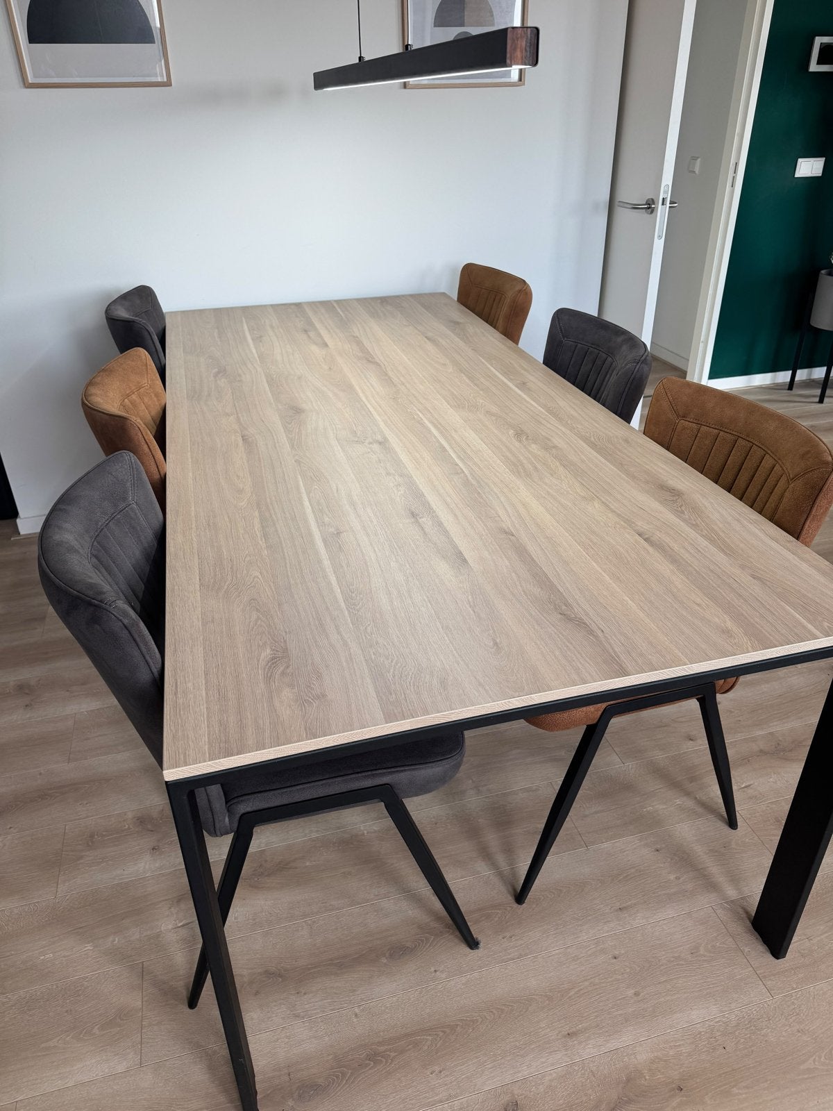 Tafelblad 220x100 cm, 100 tot 150 cm, Ophalen of Verzenden, Vijf personen of meer, Rechthoekig
