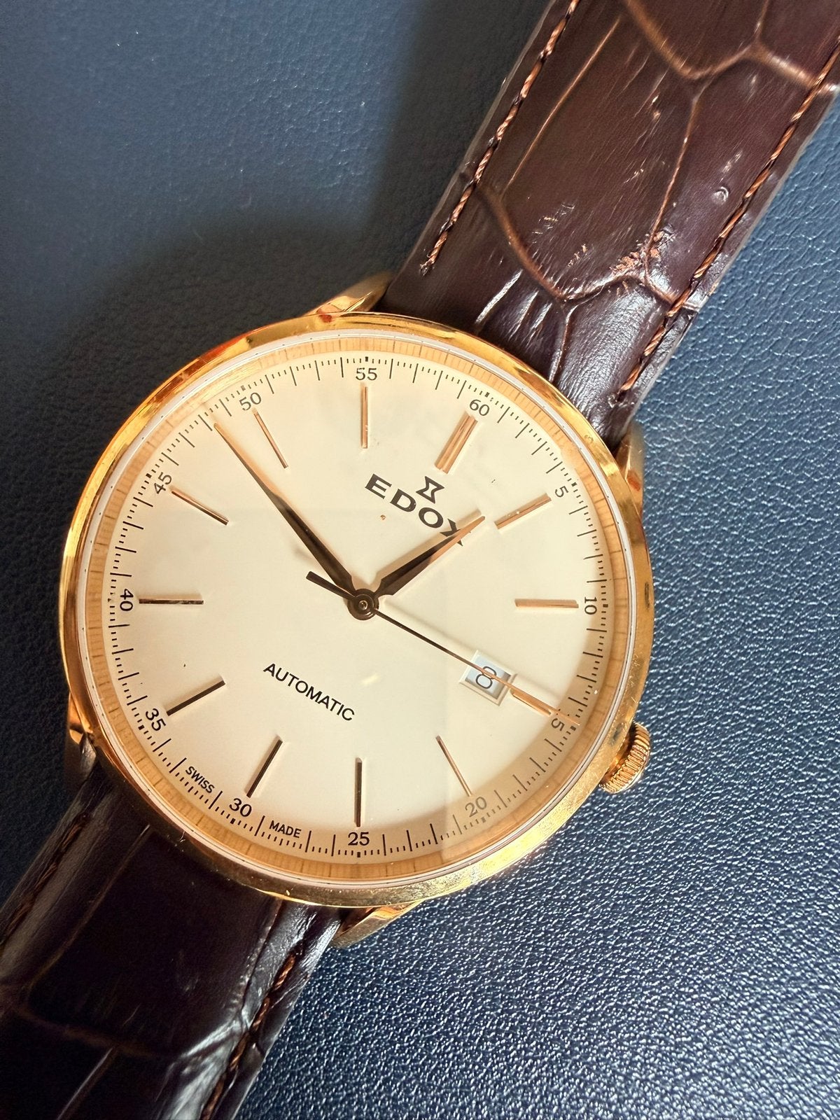 Edox les vauberts 80106 37c beir herenhorloge automatic, Sieraden, Tassen en Uiterlijk, Horloges | Heren, Verzenden, Staal, Polshorloge