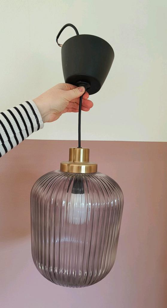 Hanglamp IKEA solklint, Huis en Inrichting, Ophalen, Zo goed als nieuw, Glas, Minder dan 50 cm