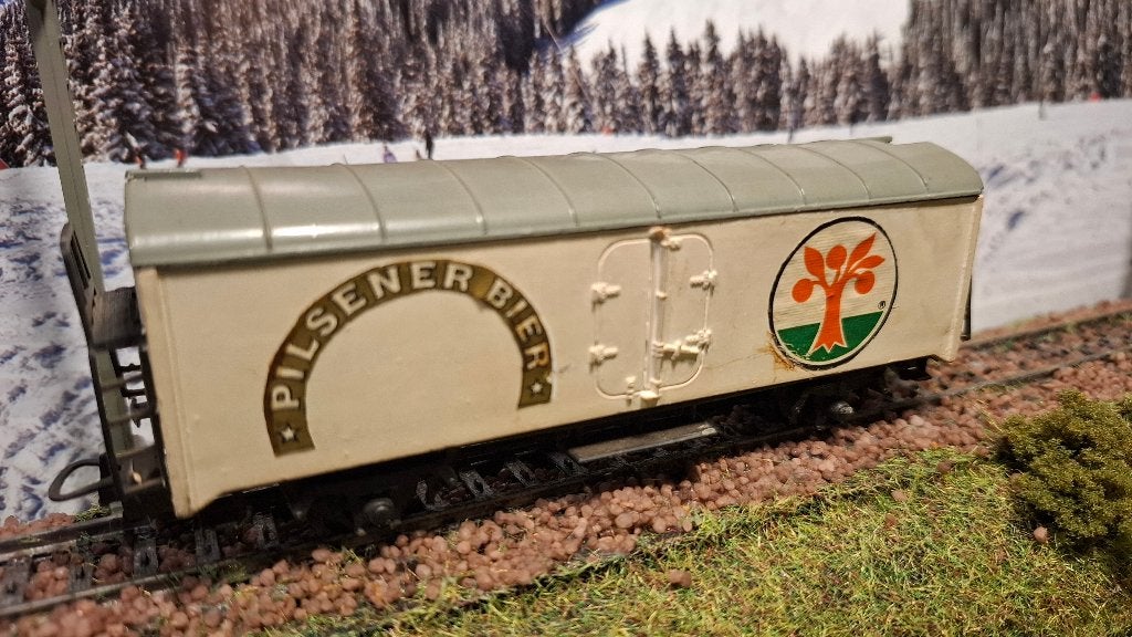 Lima H0 gesloten bierwagon "Oranjeboom" (Op Lima basis), Gebruikt, Gelijkstroom, Wagon, Ophalen of Verzenden