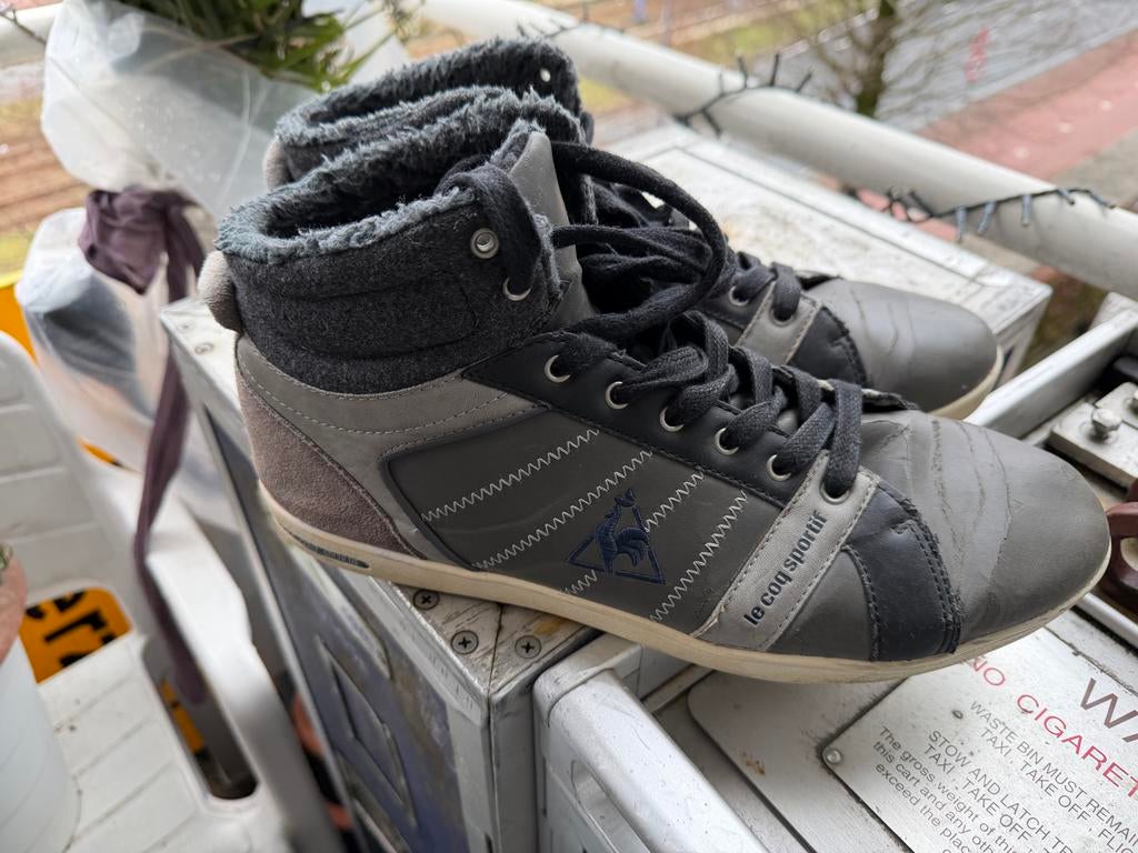 Le Coq Sportif heren sneakers maat 46 - Grijs/Zwart, Kleding | Heren, Schoenen, Verzenden, Gedragen, Overige kleuren, Sneakers of Gympen