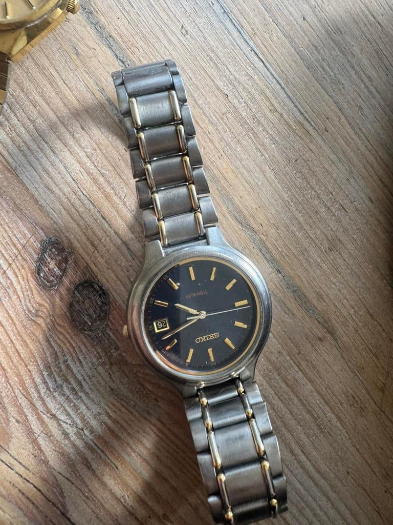 Seiko Titanium quartz herenhorloge, Ophalen of Verzenden, Zo goed als nieuw, Seiko