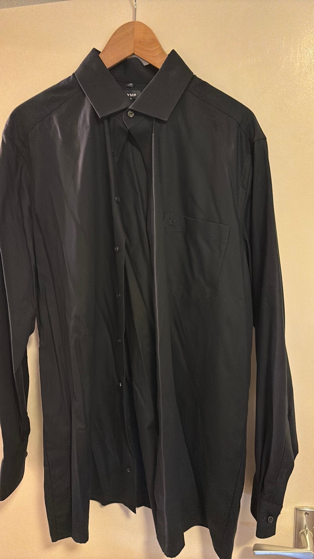 Zwart overhemd olymp modern fit 44/171/2, Ophalen of Verzenden, Zo goed als nieuw, Zwart, Halswijdte 43/44 (XL)