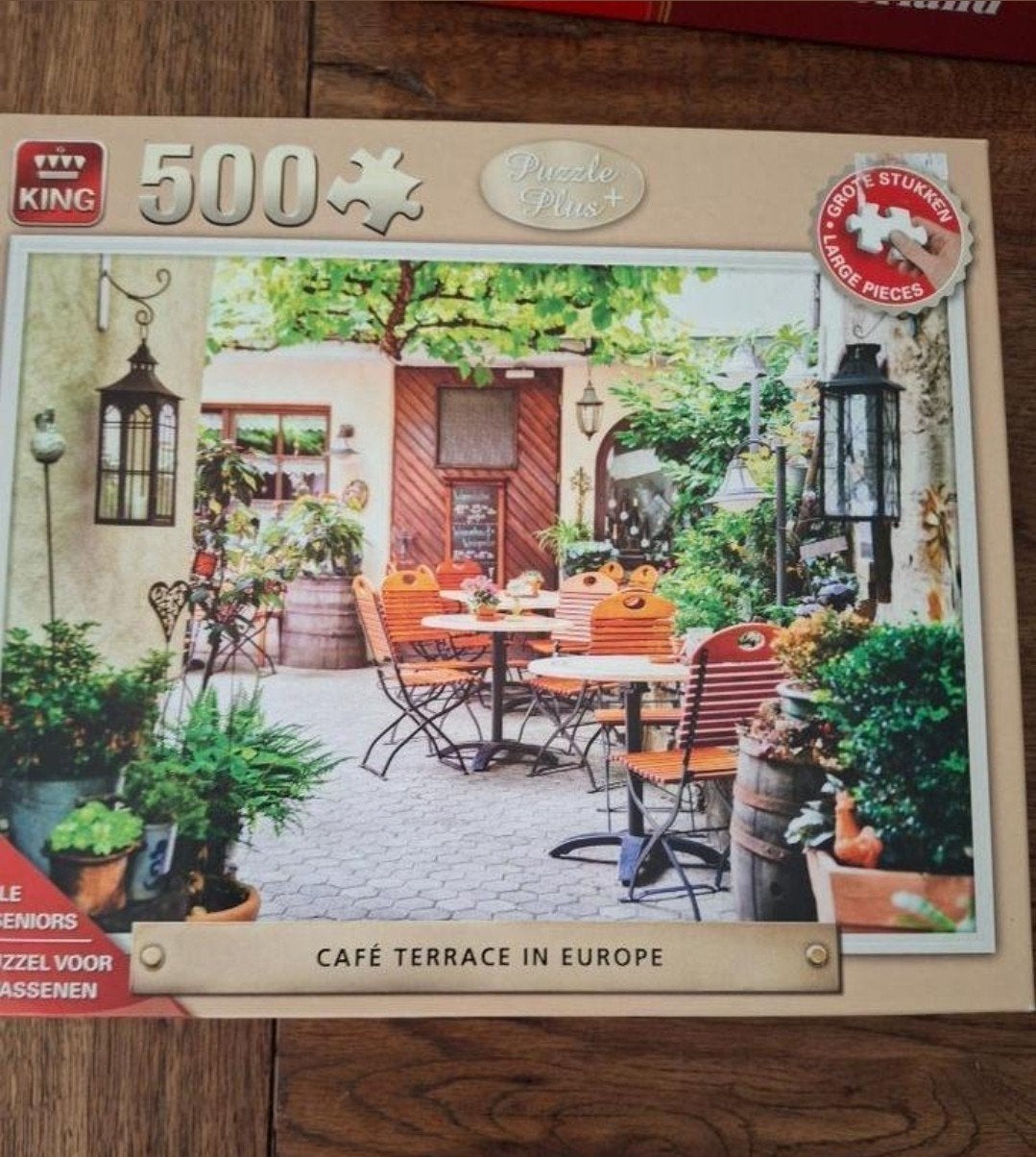 King Legpuzzel 500 stukjes - Café Terrace in Europe, Ophalen of Verzenden, 500 t/m 1500 stukjes, Nieuw, Legpuzzel