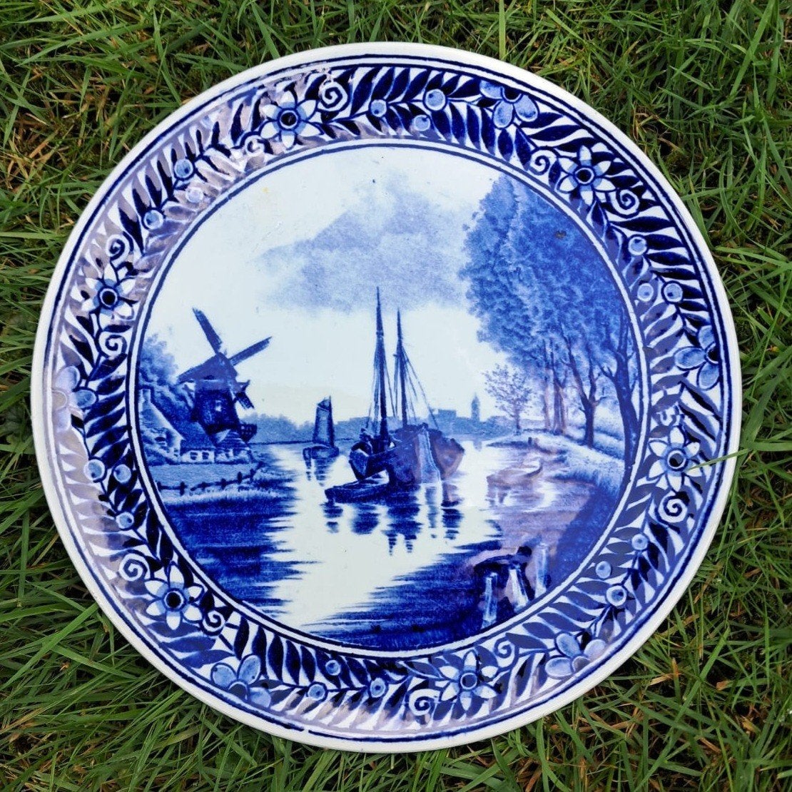 Antiek Delfts Blauw Boch bord., Antiek en Kunst, Ophalen of Verzenden