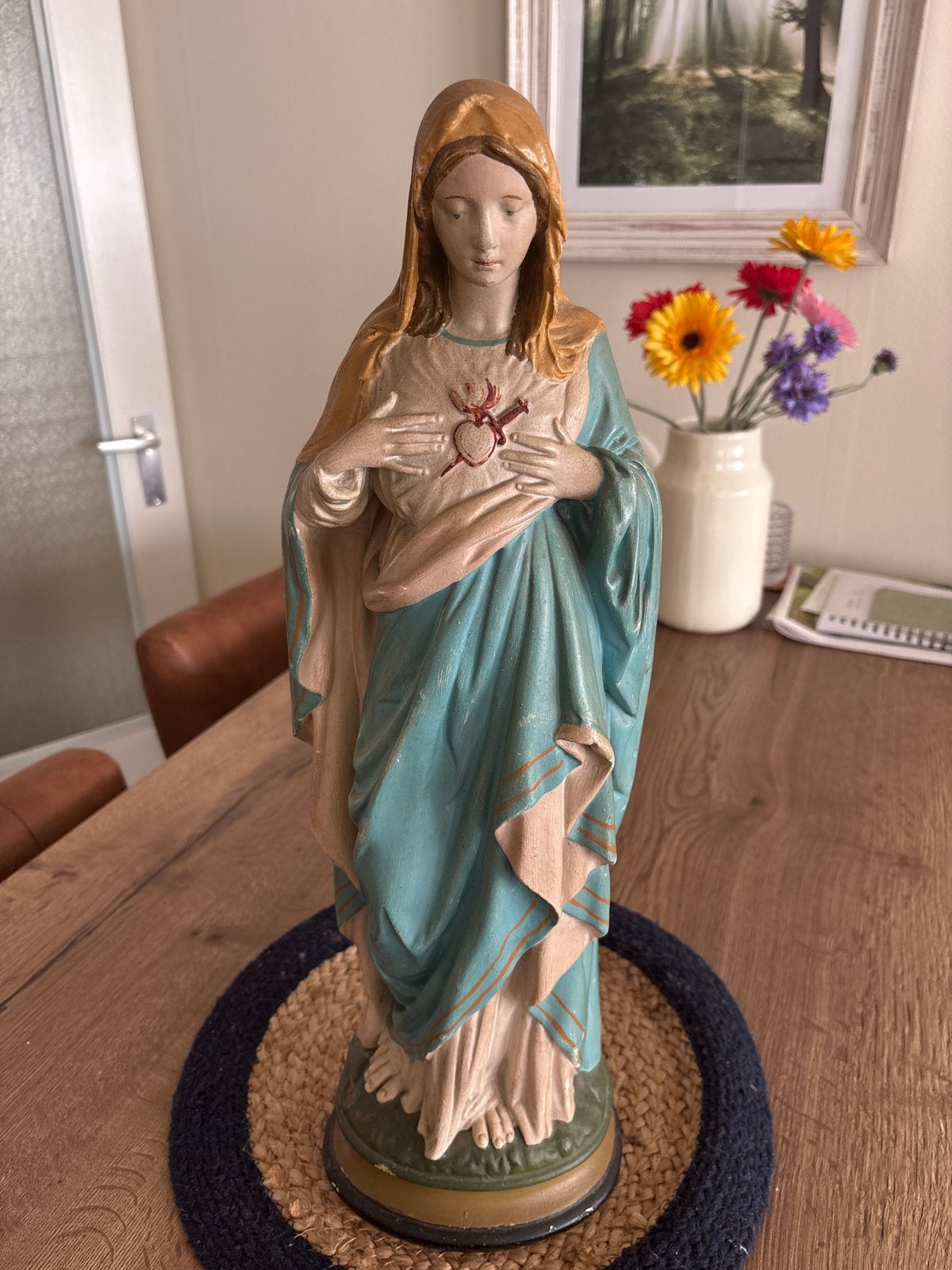 Vintage Mariabeeld - Heilig Hart Maria, Antiek en Kunst, Ophalen