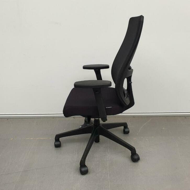 Nieuw bureaustoel net rug zwarte stof instelbaar 5D armlegge, Ophalen, Nieuw