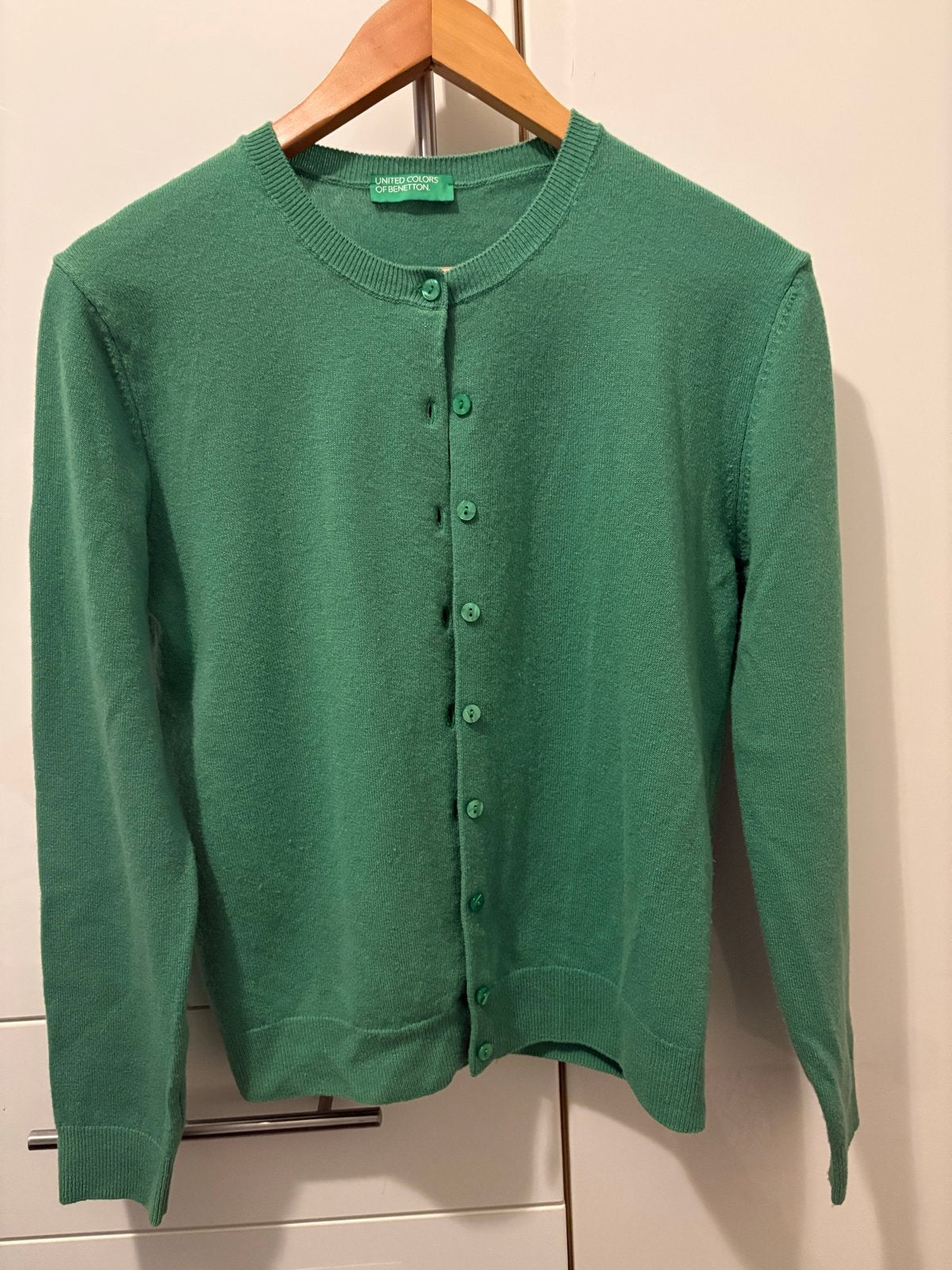 Benetton wollen vest maat M - Zo goed als nieuw, Kleding | Dames, Ophalen of Verzenden, Zo goed als nieuw, Maat 38/40 (M), Groen