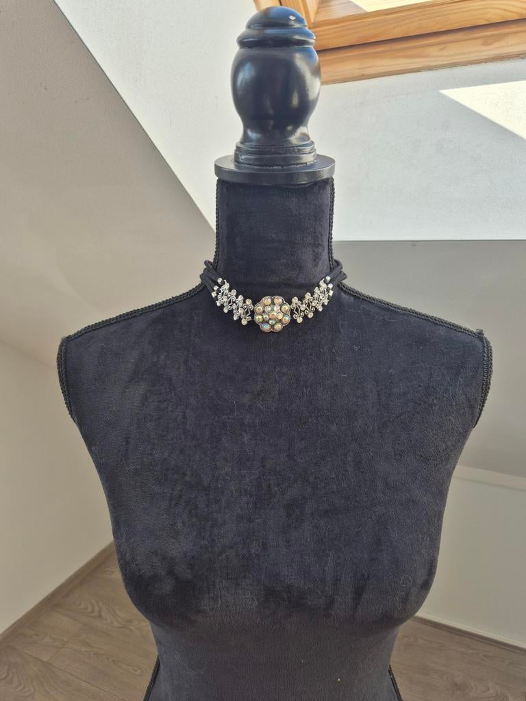 A3 : choker, Verzenden, Zo goed als nieuw, Zwart, Zilver