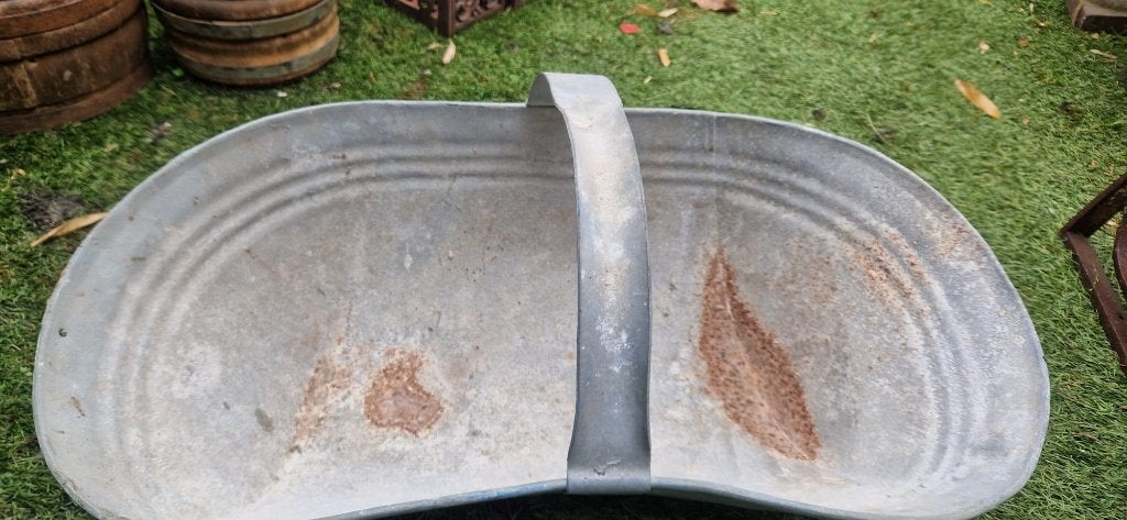 Prachtige zinken verweerde zaaibak /tuindersmand (brocante), Ophalen of Verzenden