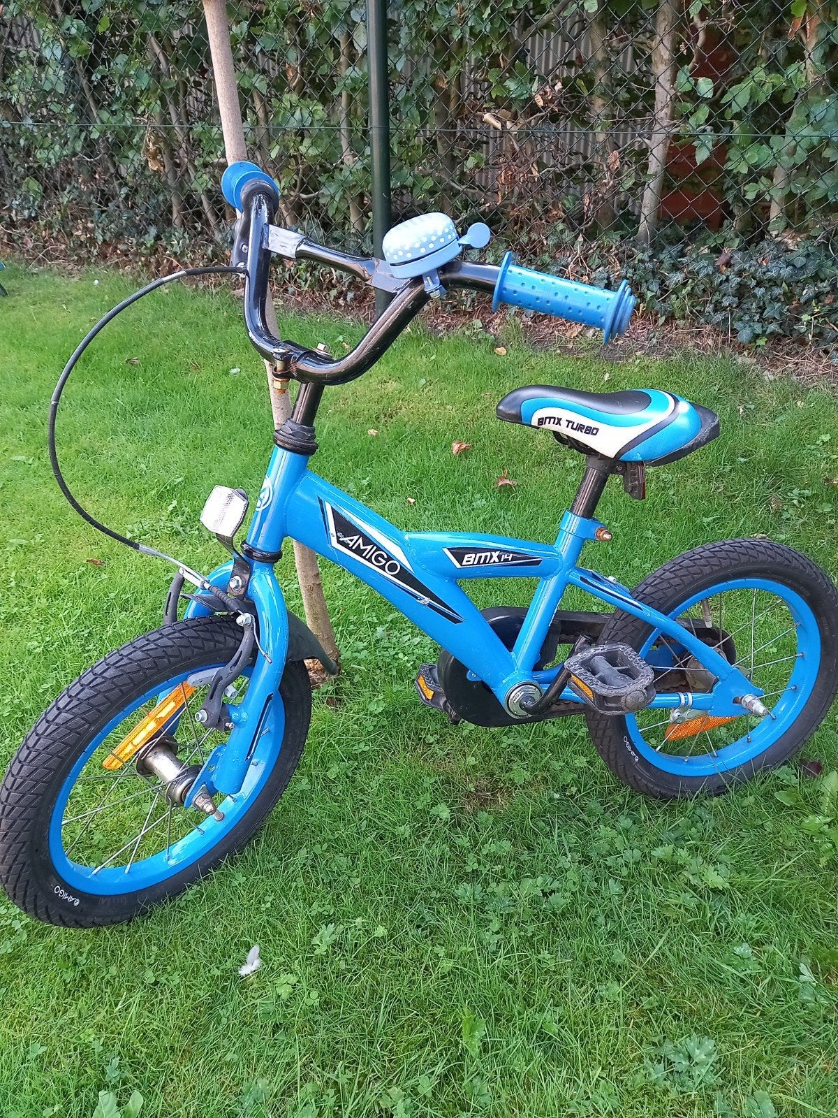 Amigo BMX turbo 14inch, Ophalen, Terugtraprem, Zijwieltjes, Gebruikt