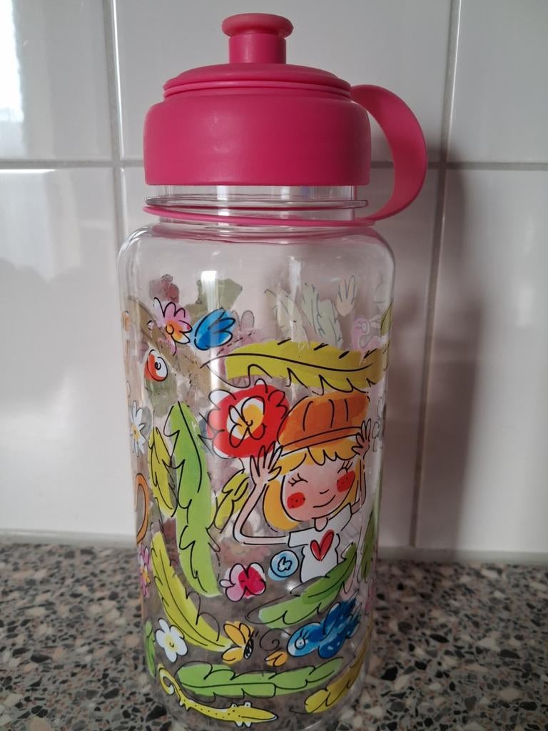 Blond bidon waterfles 1 liter inhoud., Sport en Fitness, Ophalen
