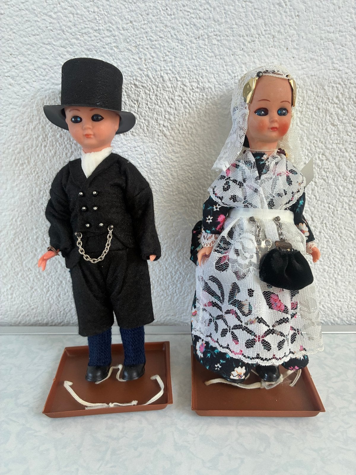 Vintage Hollandse Klederdracht Poppen - Jongen en Meisje, Ophalen, Gebruikt, Pop