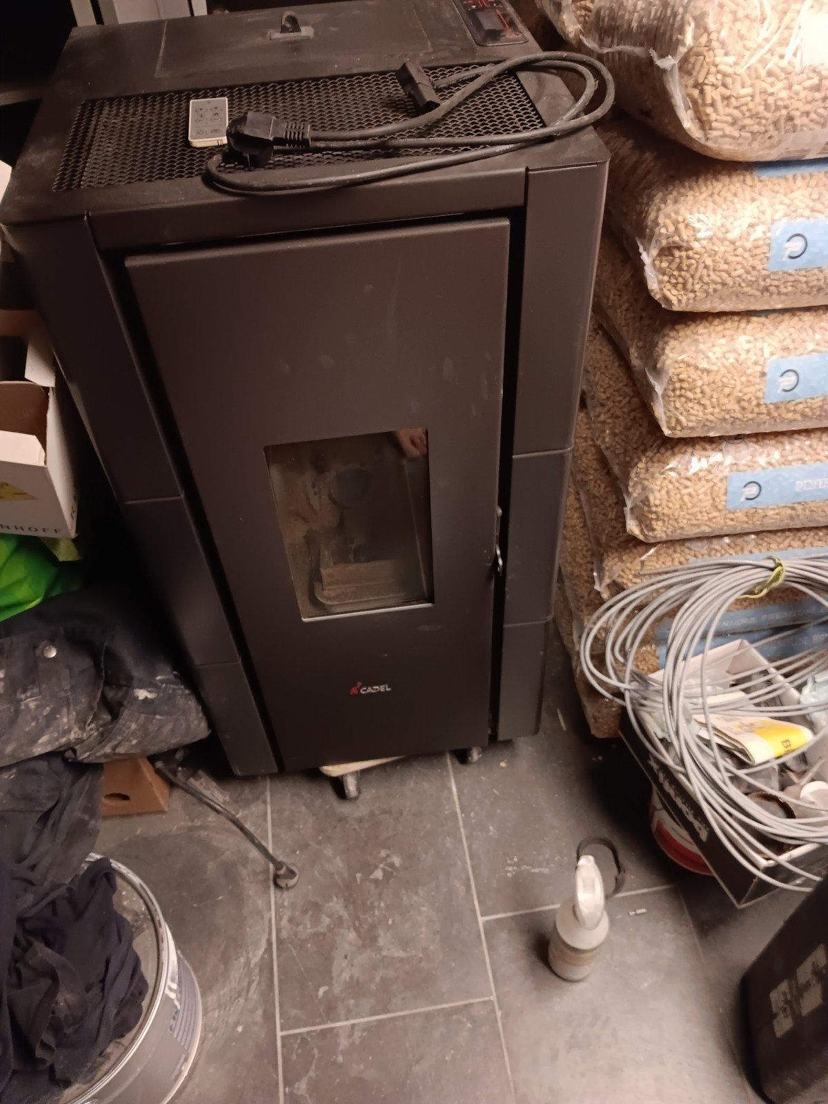 Cadel Pelletkachel - Zo goed als nieuw, Ophalen, Zo goed als nieuw, Pelletkachel, Vrijstaand