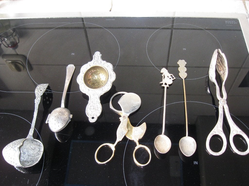 Antieke lepeltjes/theezeefjes/gebakstang, Ophalen of Verzenden
