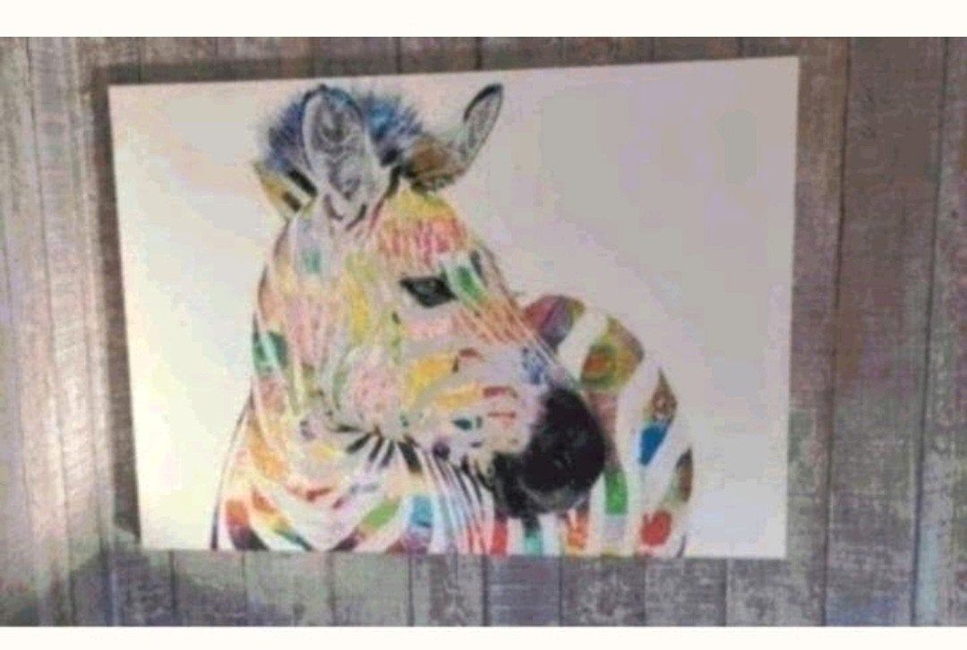 Schilderij zebra, Ophalen
