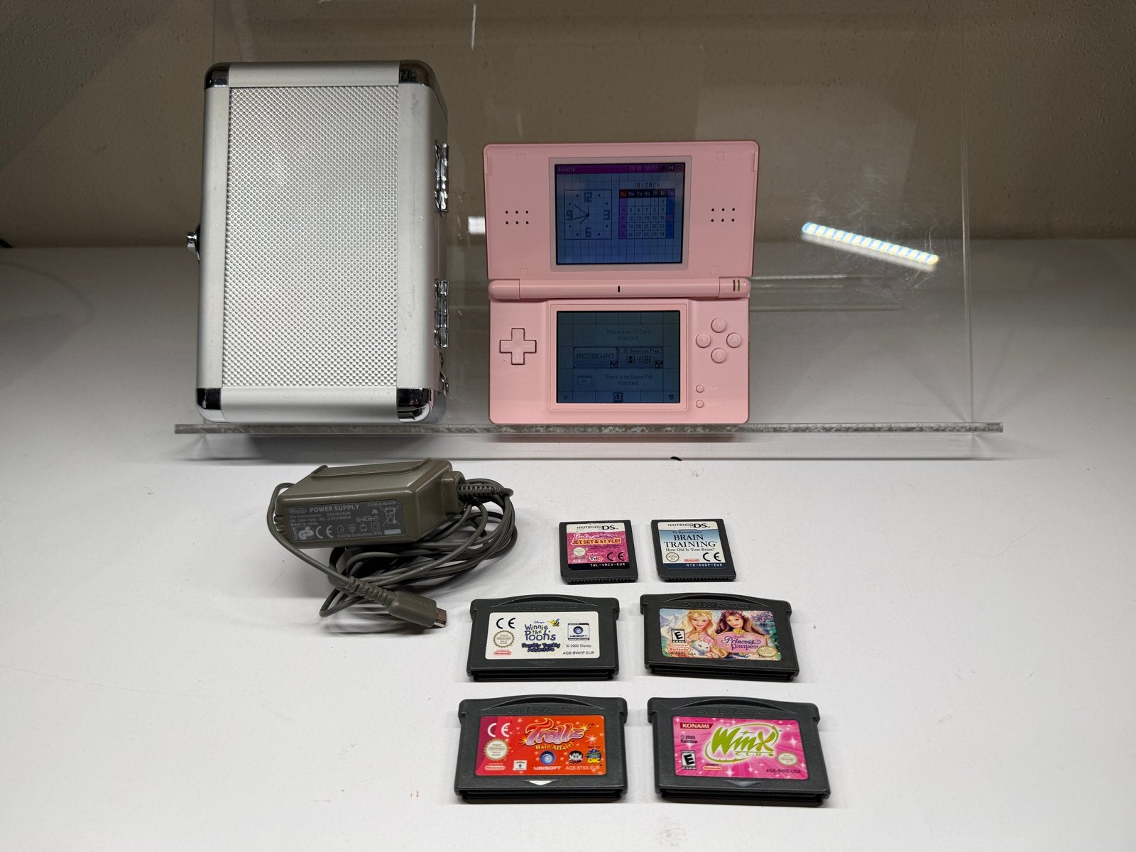 Roze Nintendo DS Lite met 6 games en beschermhoes, Ophalen of Verzenden, Roze, DS Lite, Gebruikt