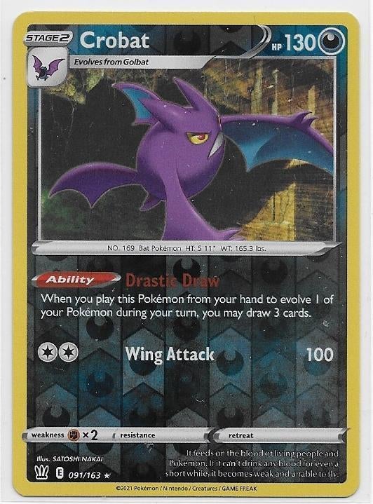 Battle Styles,  Crobat [reverse] 91/163, Verzenden, Nieuw, Losse kaart