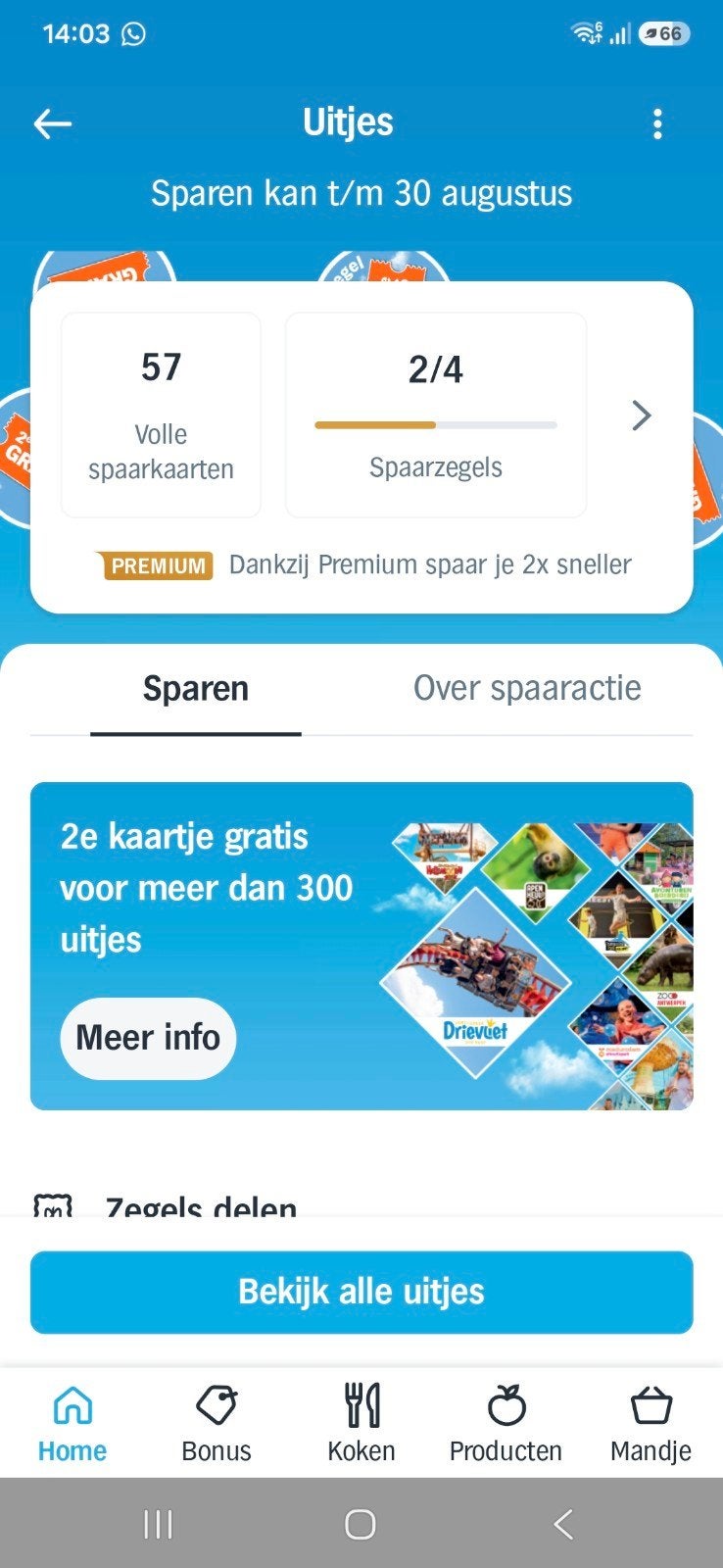 Uitjes zegels digitaal, Albert Heijn, Ophalen