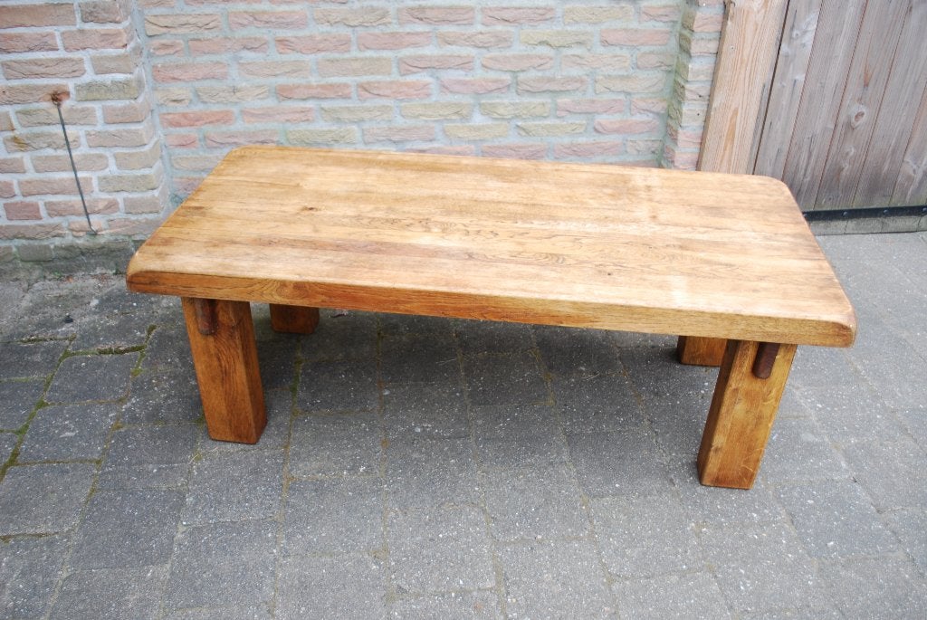 Massief Eiken Salontafel - Robuust en Stijlvol, Antiek en Kunst, Ophalen