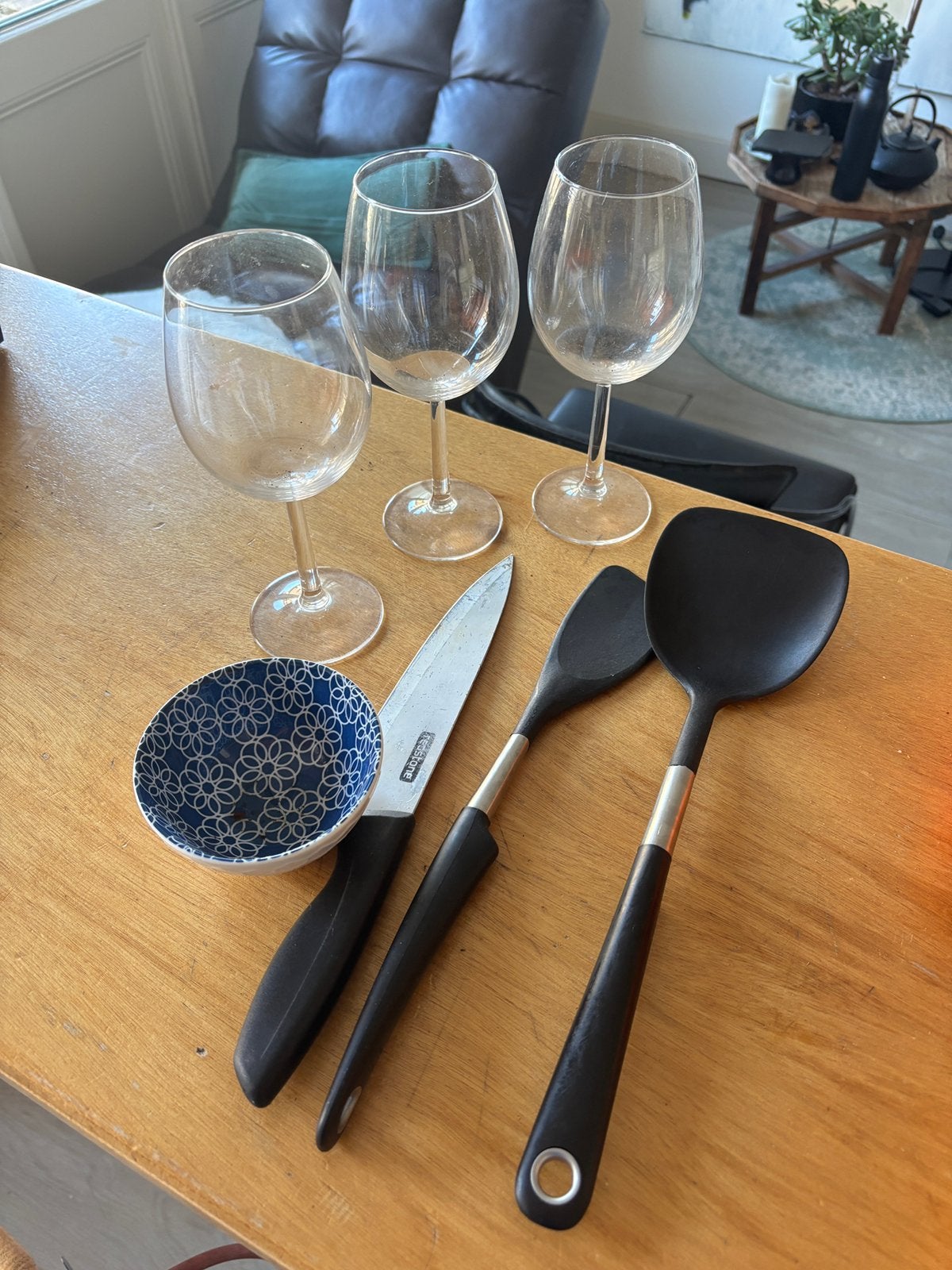 Gratis spatels en wijnglazen, Ophalen, Zo goed als nieuw, Glas, Pot, Bus of Blik