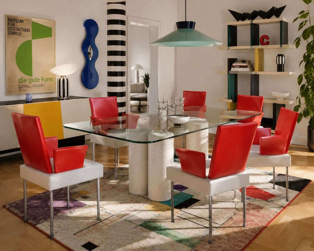 6 eetkamerstoelen Montis Calvi Gijs Papavoine, Huis en Inrichting, Stoelen, Ophalen, Gebruikt, Overige kleuren, Memphis Design Vintage Dutch Design