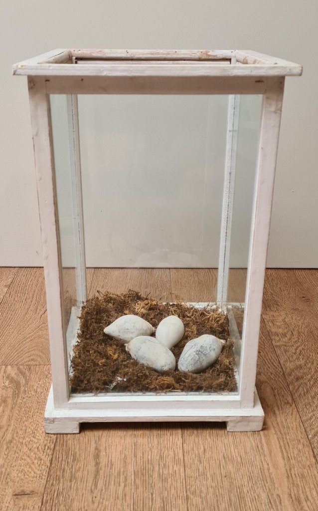 Windlicht - Accubak, Huis en Inrichting, Woonaccessoires | Kandelaars en Kaarsen, Ophalen, 25 tot 50 cm, Wit, Nieuw