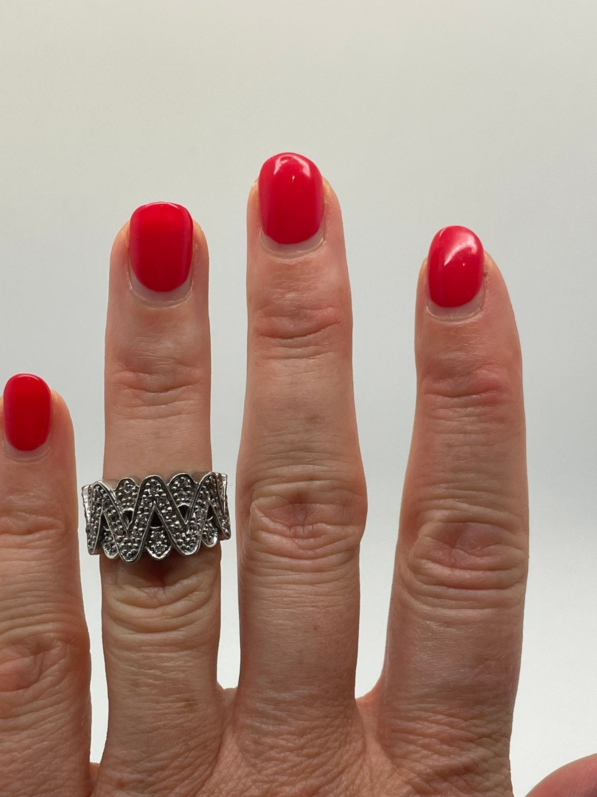 E583 Prachtige zilveren ring met zirkonia maat 16,5, Ophalen of Verzenden, X, Dame, Zilver
