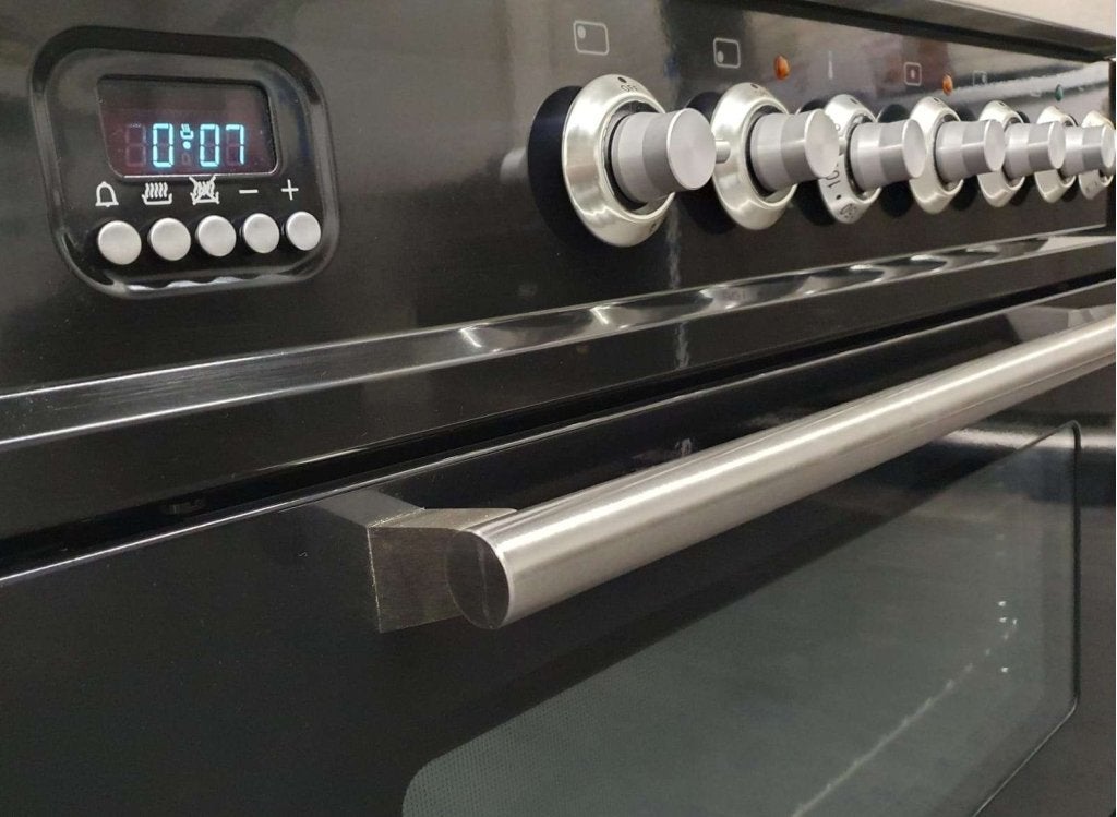 Luxe Boretti Gasfornuis 80cm hoogglans zwart rvs 1 oven, Niet ingevuld, 60 cm of meer, Niet ingevuld, Ophalen of Verzenden