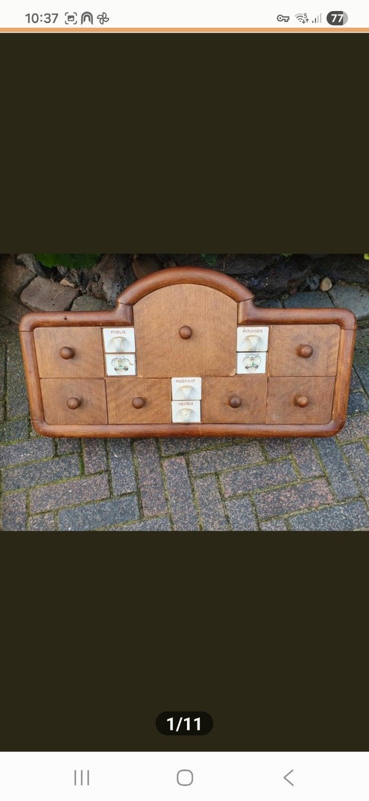 Oud keukenkastje/antiek kruidenkastje/antiek ladenkastje, Antiek en Kunst, Ophalen of Verzenden