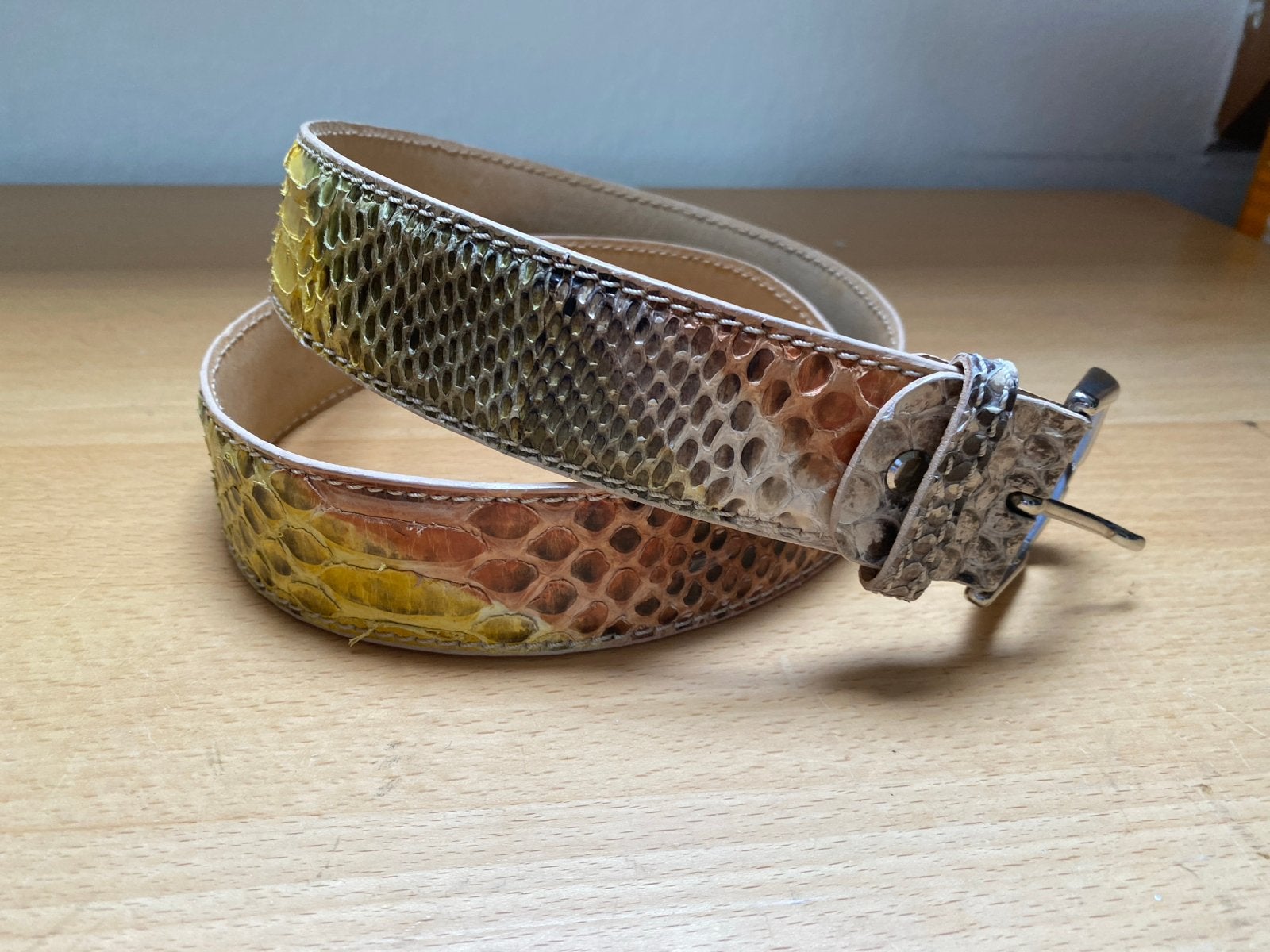 Vero Pitone Slangenleren Riem - Zo goed als nieuw, 95 tot 105 cm, Overige kleuren, Echt leder, Ophalen of Verzenden
