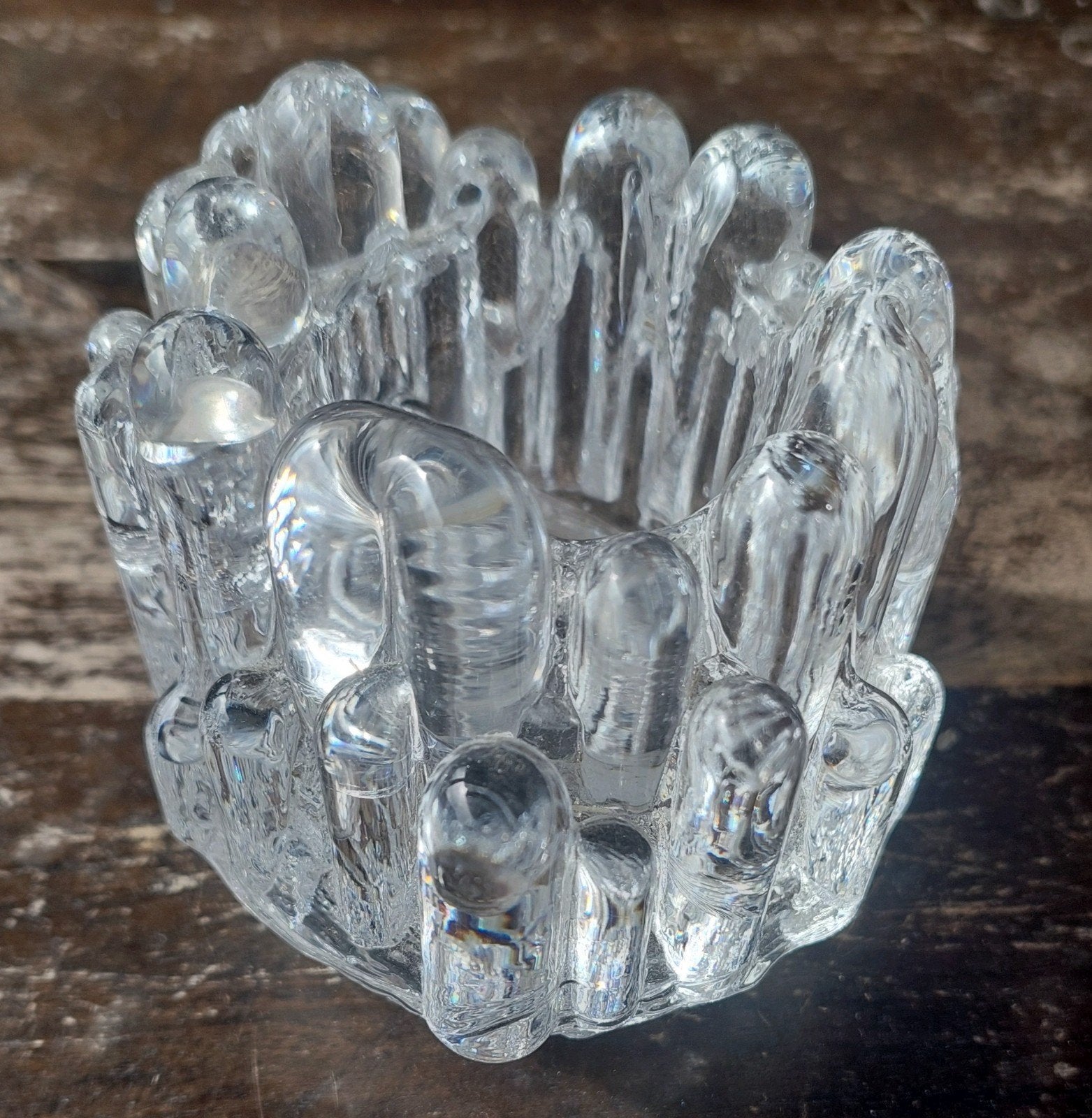 kaarsenhouder iceglas polar ice kosta boda jaren 60, Antiek en Kunst, Ophalen of Verzenden