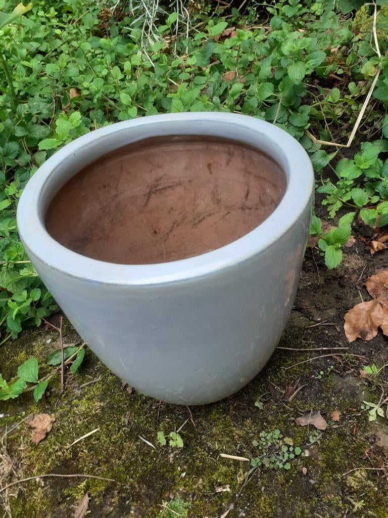 Geglazuurde bloempot, Tuin en Terras, Bloempotten, Ophalen, Rond, Aardewerk, Minder dan 40 cm